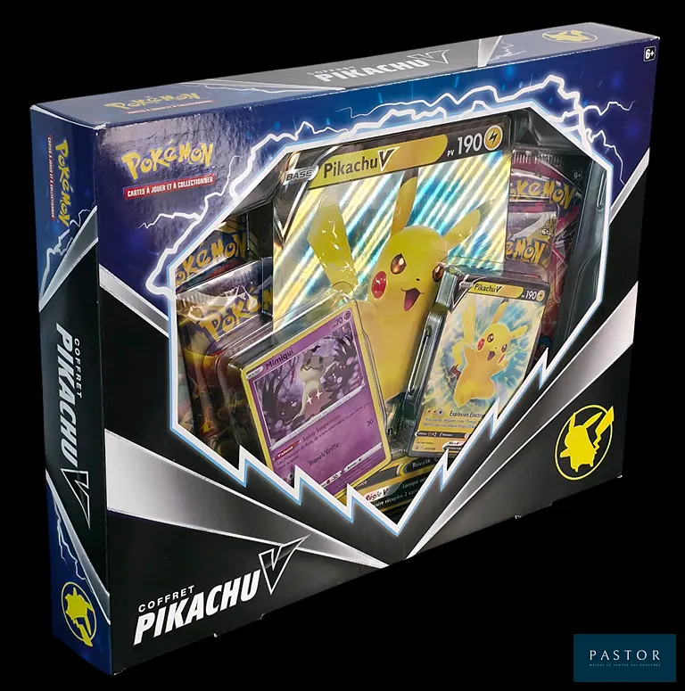 Coffret Pokémon scellé : Pikachu V - Séries du bloc Épée&Bouclier.
Scellé, en français.