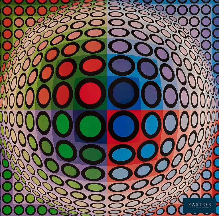 Victor VASARELY (1906-1997)
VEGA-PAL-B

Estampe offset d'après une oeuvre de l'artiste
Sur papier épais 41 x 41 cm
Editée par les Editions du Griffon en 1972

Excellent état

REFERENCES : Authentifiée et titrée au dos de l'oeuvre


Expédition obligatoire, jusqu'à 5 Lithographies dans votre colis pour 14,76€ TTC en France Métropolitaine, et 29,64€ TTC pour l'Europe