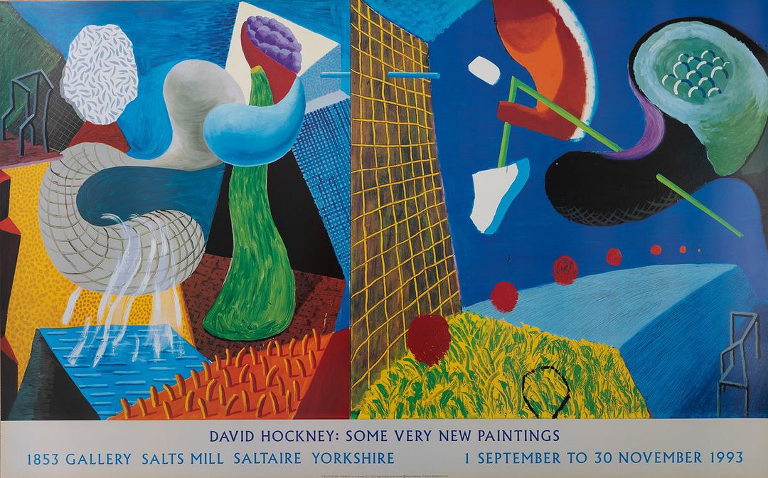 David HOCKNEY (1937) The other side Affiche originale en couleurs d&rsquo;après l&rsquo;oeuvre de 1990 Sur papier épais 101 x 63 cm Excellent état INFORMATION : Affiche éditée à l&rsquo;occasion de l&rsquo;exposition « David Hockney : Some very new paintings » à Salt Mills en 1993 Expédition obligatoire, jusqu&rsquo;à 5 Lithographies dans votre colis pour 14,76€ TTC en France Métropolitaine, et 29,64€ TTC pour l&rsquo;Europe