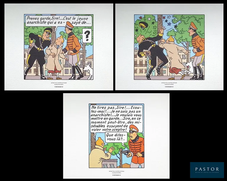 HERGE (1907-1983) (d'après)
Le sceptre d'Ottokar,

3 Lithographies Ex Libris

Non signée
Dimensions 24 x 19,3 cm
Edition Moulinsart épuisée de mars 2011

Excellent état


Expédition obligatoire, jusqu'à 5 Lithographies dans votre colis pour 14,76€ TTC en France Métropolitaine, et 29,64€ TTC pour l'Europe