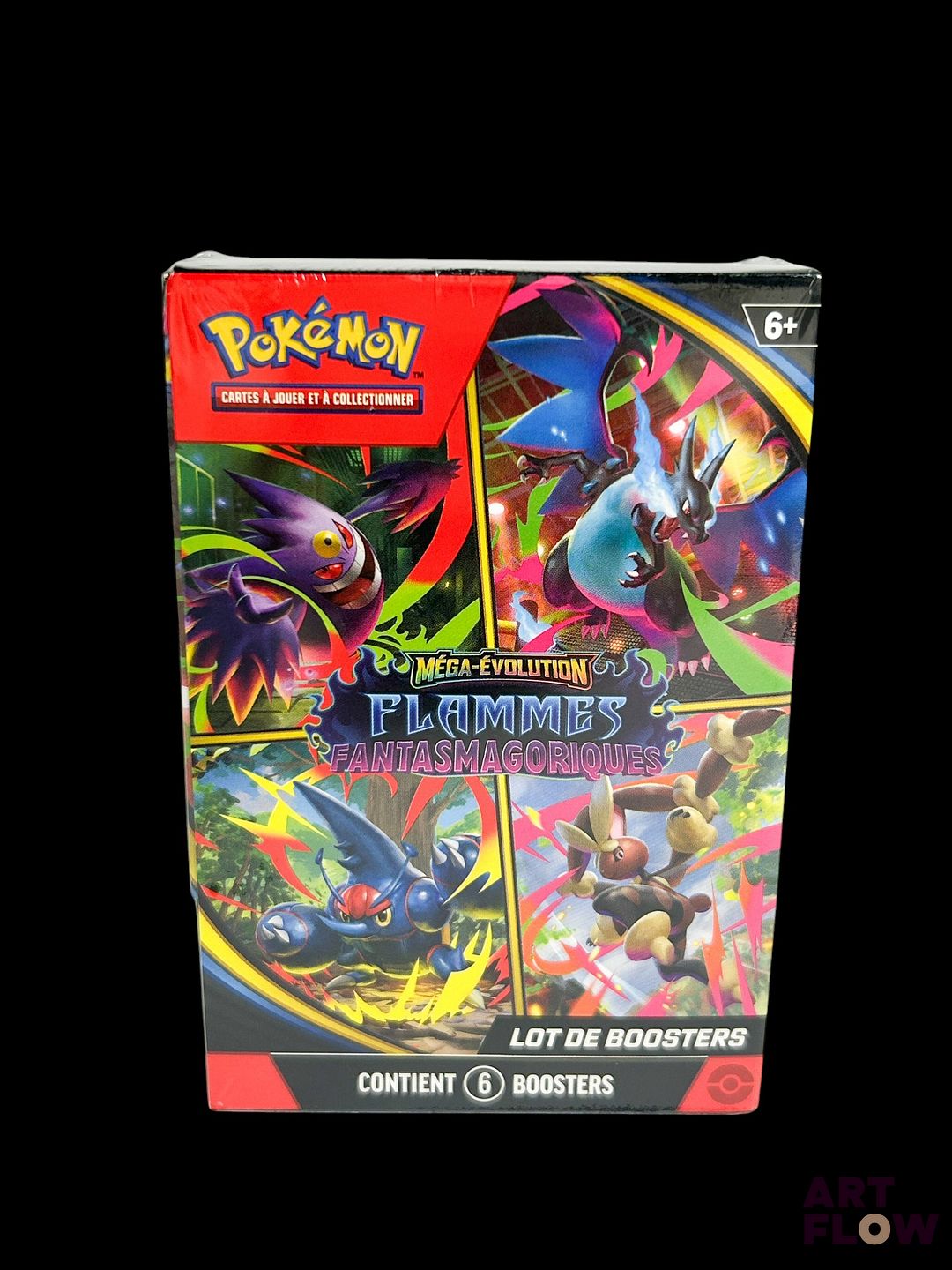 Bundle Pokemon scellée : lot de 6 boosters Série du bloc Mega Evolution : Flammes fantasmagoriques (ME02) En français