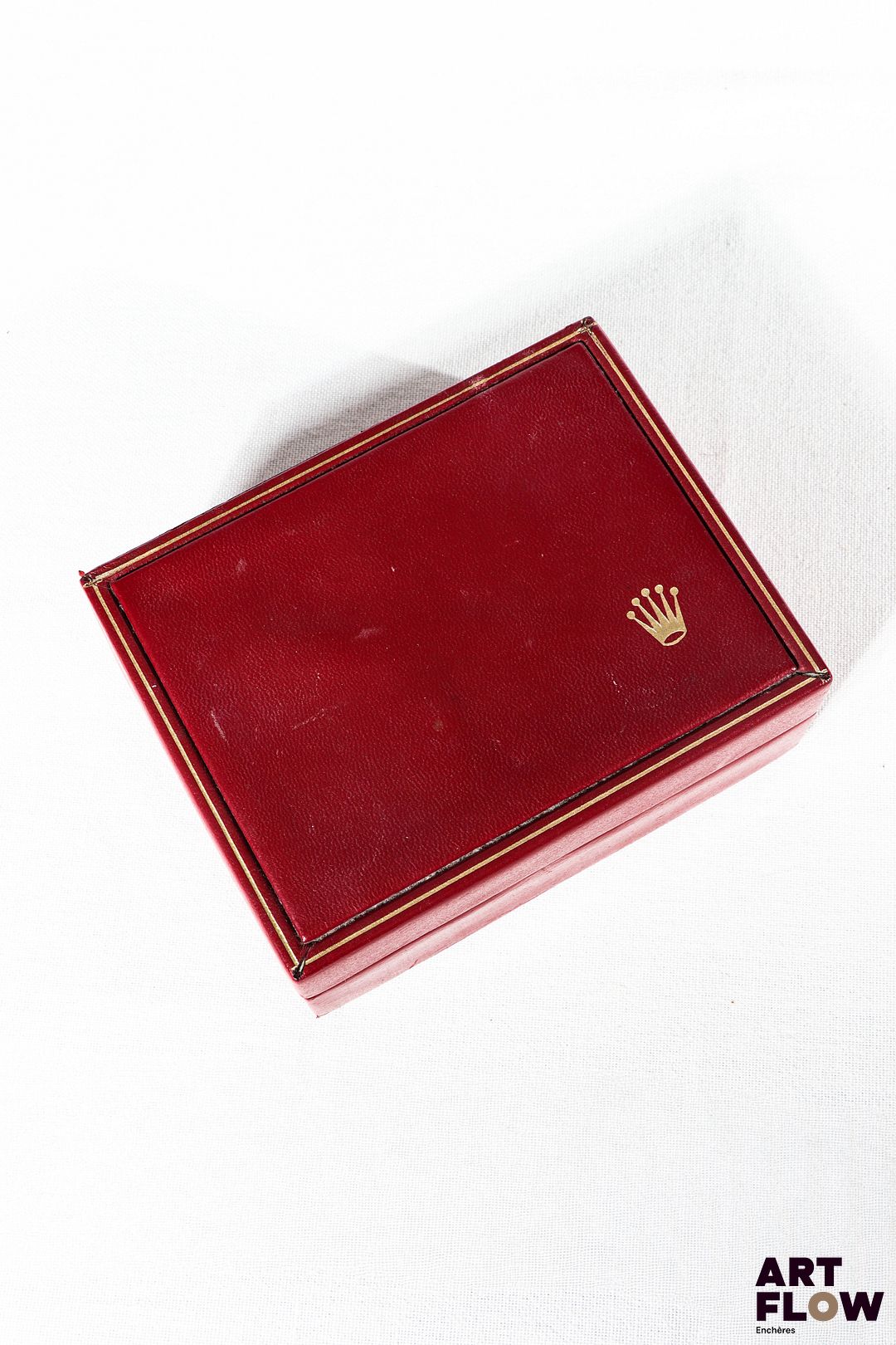 ROLEX Boîte, numérotée 14.00.02 13 x 10 x 5 cm Petites usures d'usage, tâches