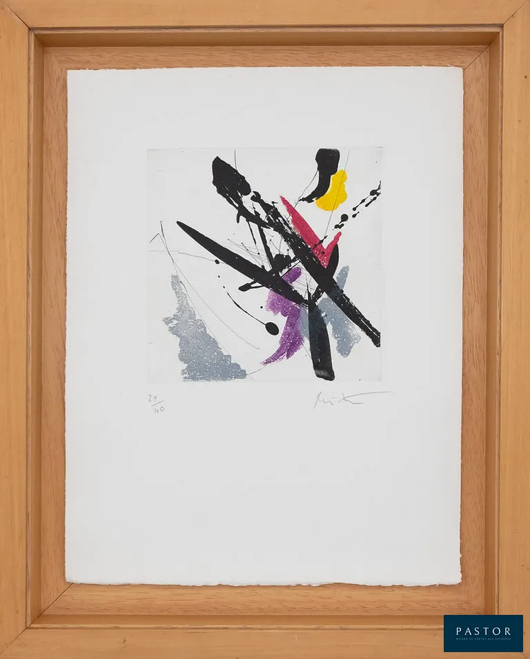 Jean MIOTTE (1926-2016)
Composition abstraite H

Gravure originale en couleurs
Signé au crayon
Edition limitée à 40 exemplaires (ici le n° 29)
Sur Vélin 25 x 33 cm dans un cadre en bois 33 x 41 cm
Editée par Maurice Felt

Excellent état


Expédition obligatoire, jusqu'à 5 Lithographies dans votre colis pour 14,76€ TTC en France Métropolitaine, et 29,64€ TTC pour l'Europe