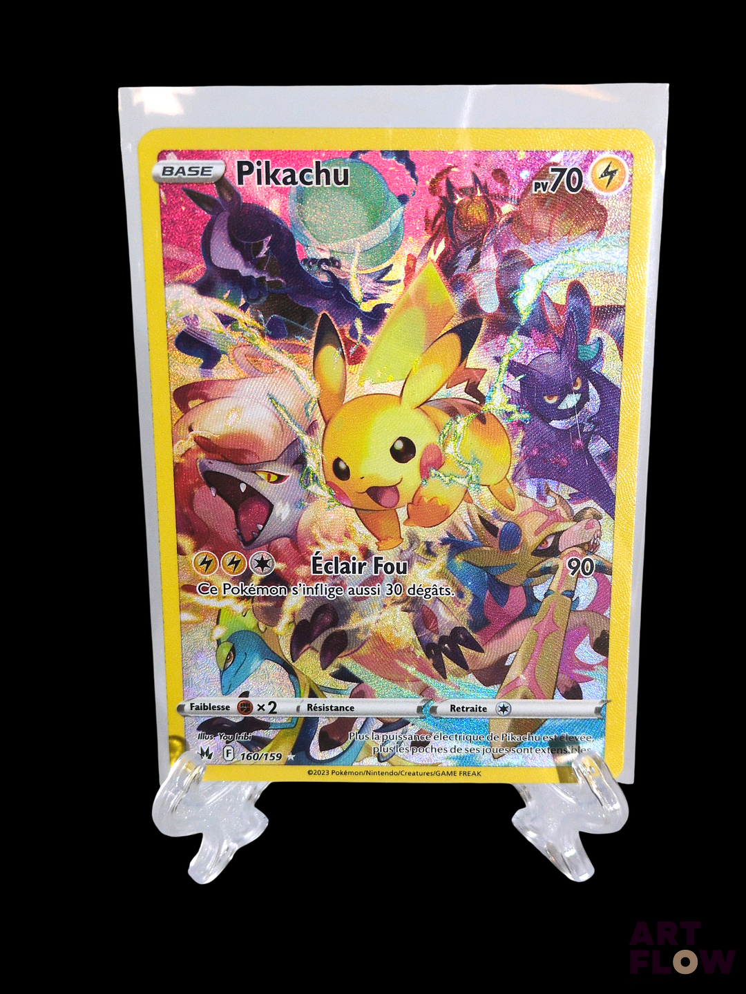 Carte Pokémon Pikachu CRZ 160 Série du bloc Epée et Bouclier : Zenith suprême (EB12.5) Carte en état Excellent sous sleeve En français