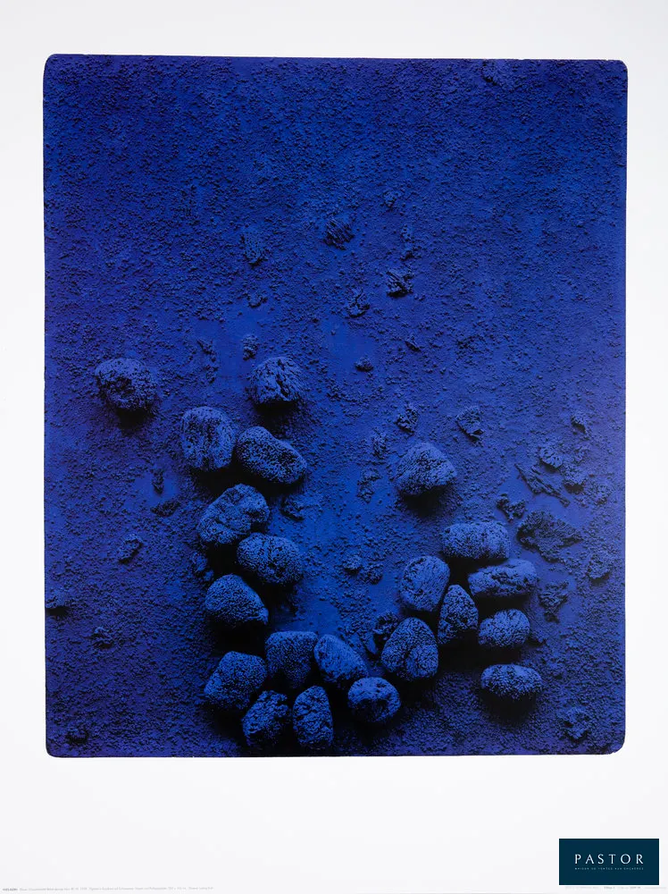Yves KLEIN (1928-1962) (d'après)
Relief éponge bleue (RE19) , 1961

Affiche originale en couleurs d'une peinture exposée au Musée Ludwig Köln (Cologne)
Sur Vélin 60 x 80 cm
Edition autorisée par la succession Klein

Excellent état


Expédition obligatoire, jusqu'à 5 Lithographies dans votre colis pour 14,76€ TTC en France Métropolitaine, et 29,64€ TTC pour l'Europe