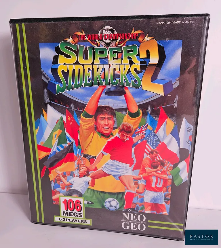 SNK - NEO GEO. Jeu : Super Sidekicks 2. Complet avec boite, notice et cartouche. Version AES US. TBE. Sortie : 1994. Sport