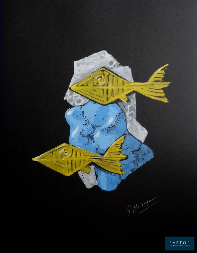 Georges BRAQUE
Poissons dorés

Lithographie (atelier Art-Litho)
Signée dans la planche
Tirage limité à 298 exemplaires non numérotés
sur Vélin d'Arches 45 x 58 cm

INFORMATION : édition Armand ISRAEL, Paris

Excellent état


Expédition obligatoire, jusqu'à 5 Lithographies dans votre colis pour 14,76€ TTC en France Métropolitaine, et 29,64€ TTC pour l'Europe