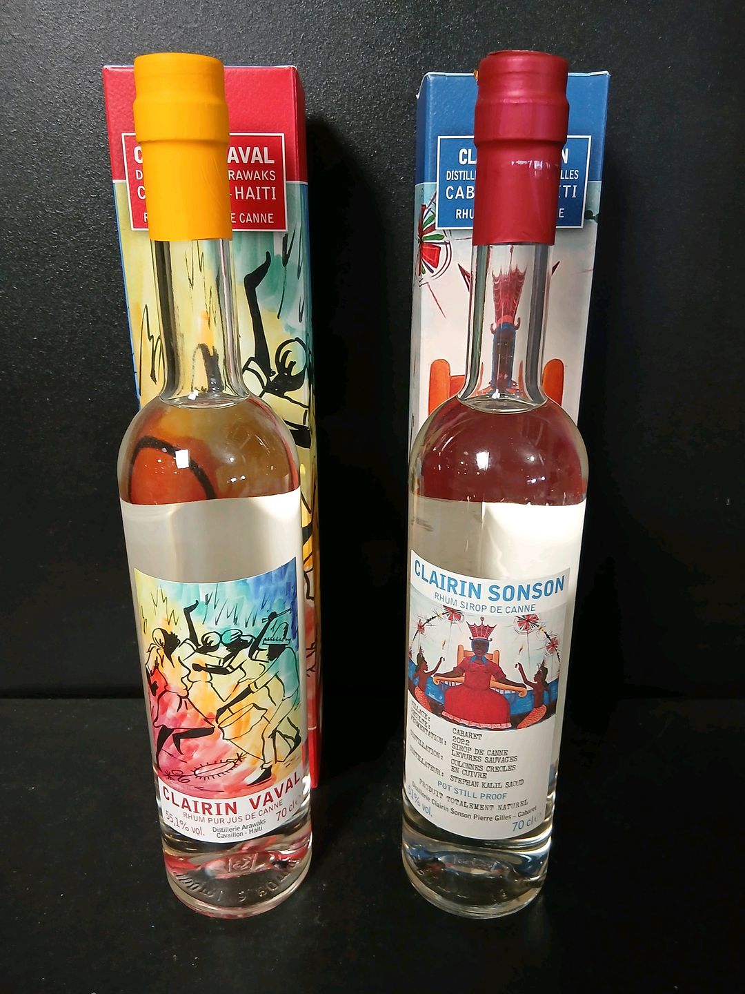 2 Bouteilles de rhum agricoles Clairin dont: Vaval 2022, Sonson 2022