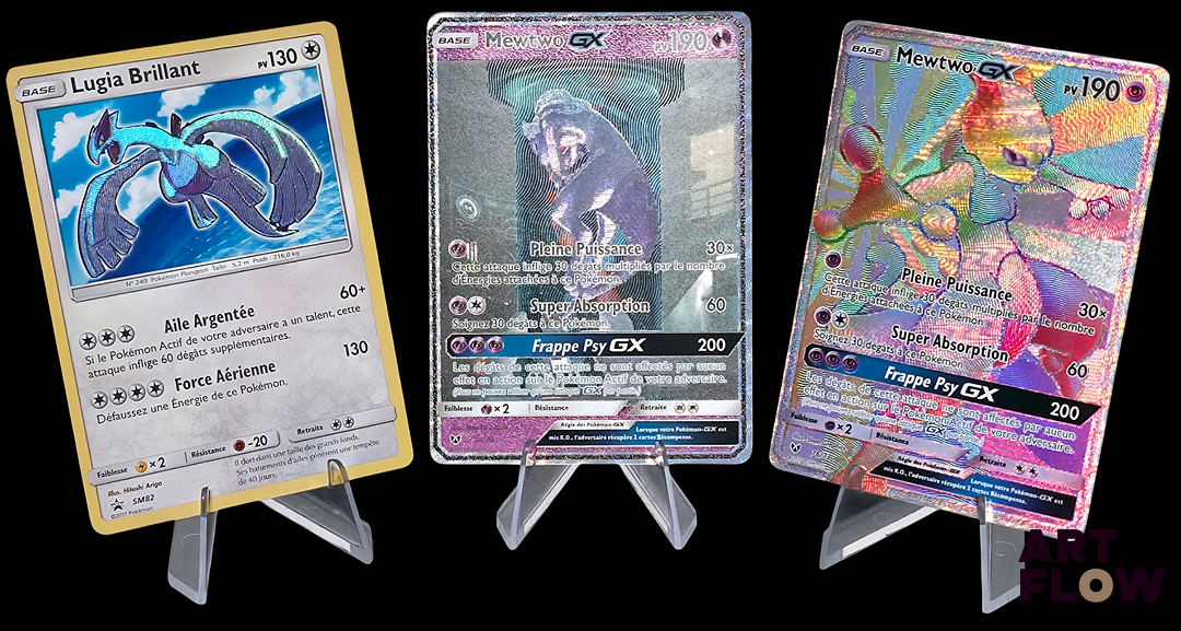 Master Set Pokémon Soleil&Lune : Légendes Brillantes (SL3.5). Contient toutes les cartes de la série : Communes, peu communes, holographiques, et Ultra Rares : GX, Full Art, Pokémon Brillant, Secrète Rainbow et Alternative (Mewtwo Incubateur). Contient également toutes les cartes promotionelles. Cartes en état Near Mint, en français. Manque juste 11 reverses