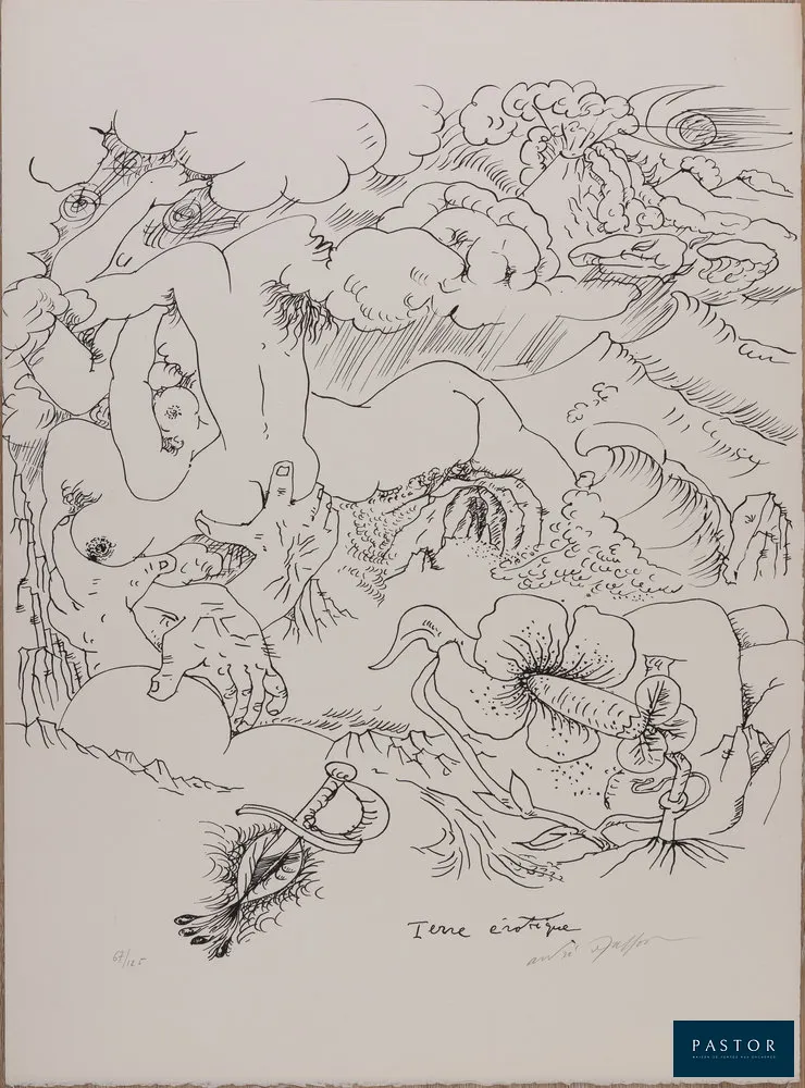 André MASSON (1896-1987)
Terre Erotique

Lithographie originale en couleurs
Signée au crayon
Edition limitée à 125 exemplaires (ici le n°67)
Sur Vélin 48 x 65 cm
Editée par Claude Tchou
Authentifiée par le tampon sec "Atelier André Masson

Excellent état


Expédition obligatoire, jusqu'à 5 Lithographies dans votre colis pour 14,76€ TTC en France Métropolitaine, et 29,64€ TTC pour l'Europe