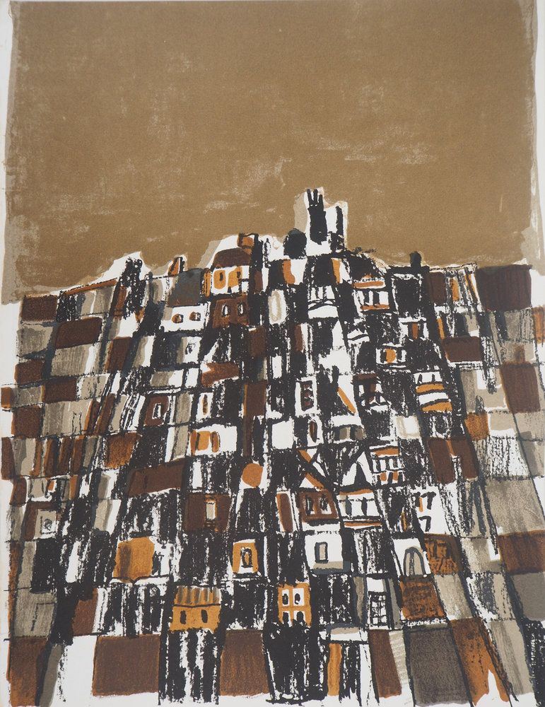 Maria Helena Vieira da Silva (1908-1992) Ville au Portugal, 1966 Lithographie originale (atelier Mourlot) Sur papier épais 31 x 24 cm Edition San Lazarro, 1966 Excellent état Expédition obligatoire, jusqu&rsquo;à 5 Lithographies dans votre colis pour 14,76€ TTC en France Métropolitaine, et 29,64€ TTC pour l&rsquo;Europe