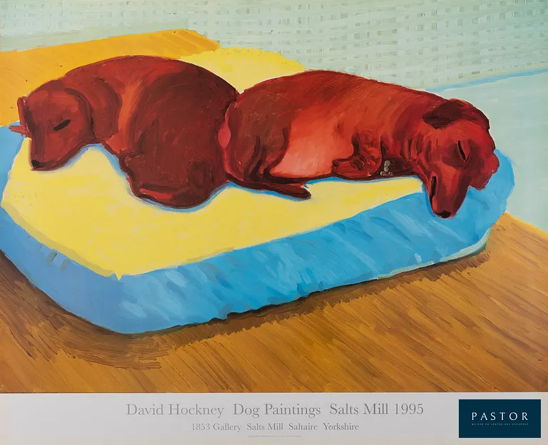 David HOCKNEY (1937)
Dog painting

Affiche originale en couleurs d'après l'oeuvre "Dogs Painting 38" de 1995
Sur papier affiche 65 x 53 cm

Très bon état, rares défauts de manipulation

INFORMATION : Affiche éditée à l'occasion de l'exposition de l'artiste en 1995 à la Galerie Salt Mills


Expédition obligatoire, jusqu'à 5 Lithographies dans votre colis pour 14,76€ TTC en France Métropolitaine, et 29,64€ TTC pour l'Europe