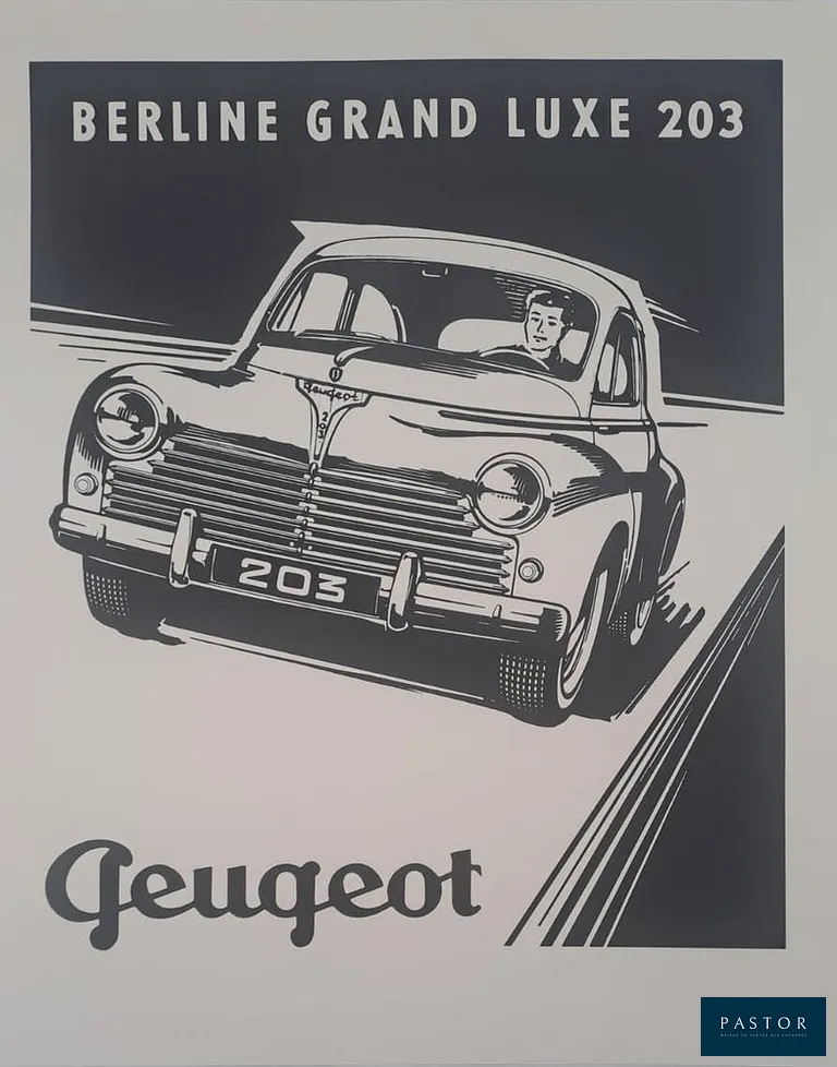 Berline grand luxe
Peugeot 203

Affiche lithographique
Réédition de l'automobiliste
Dimensions : 55 x 45 cm

Très bon état


Expédition obligatoire, jusqu'à 5 Lithographies dans votre colis pour 14,76€ TTC en France Métropolitaine, et 29,64€ TTC pour l'Europe
