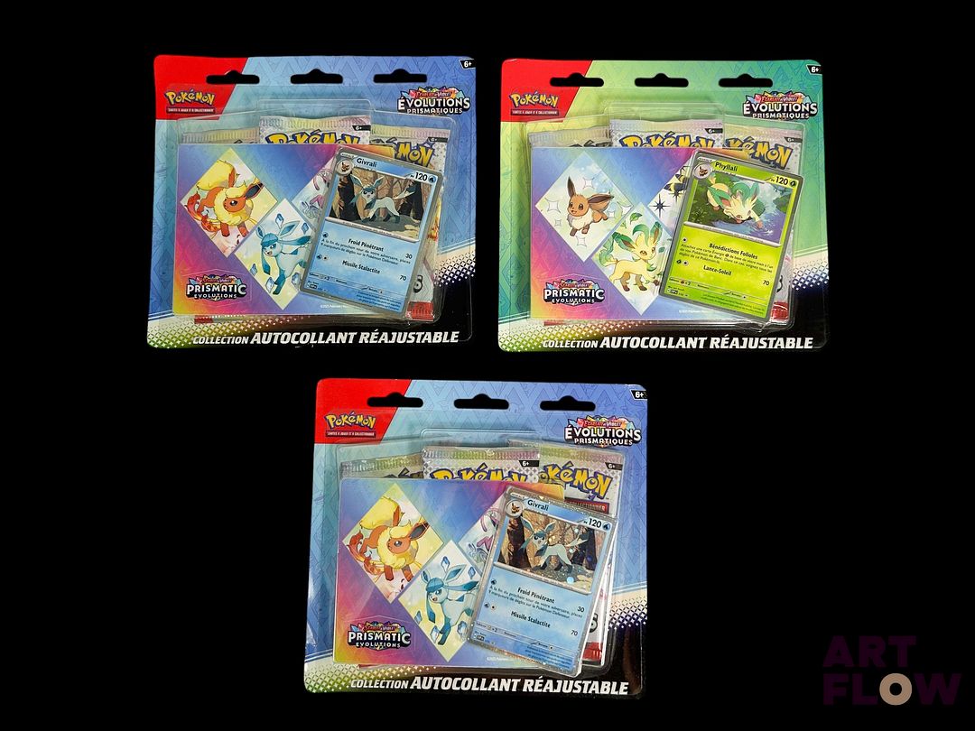 Lot de 3 tripacks Pokémon Série Écarlate et Violet : Évolutions Prismatiques Scellés. En français