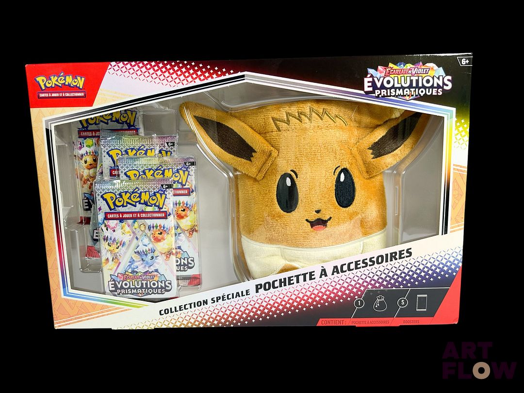 Coffret Pokémon Collection spéciale pochette à accessoires. Série Écarlate et Violet : Evolution Prismatique EV 8.5. Scellé et en français.