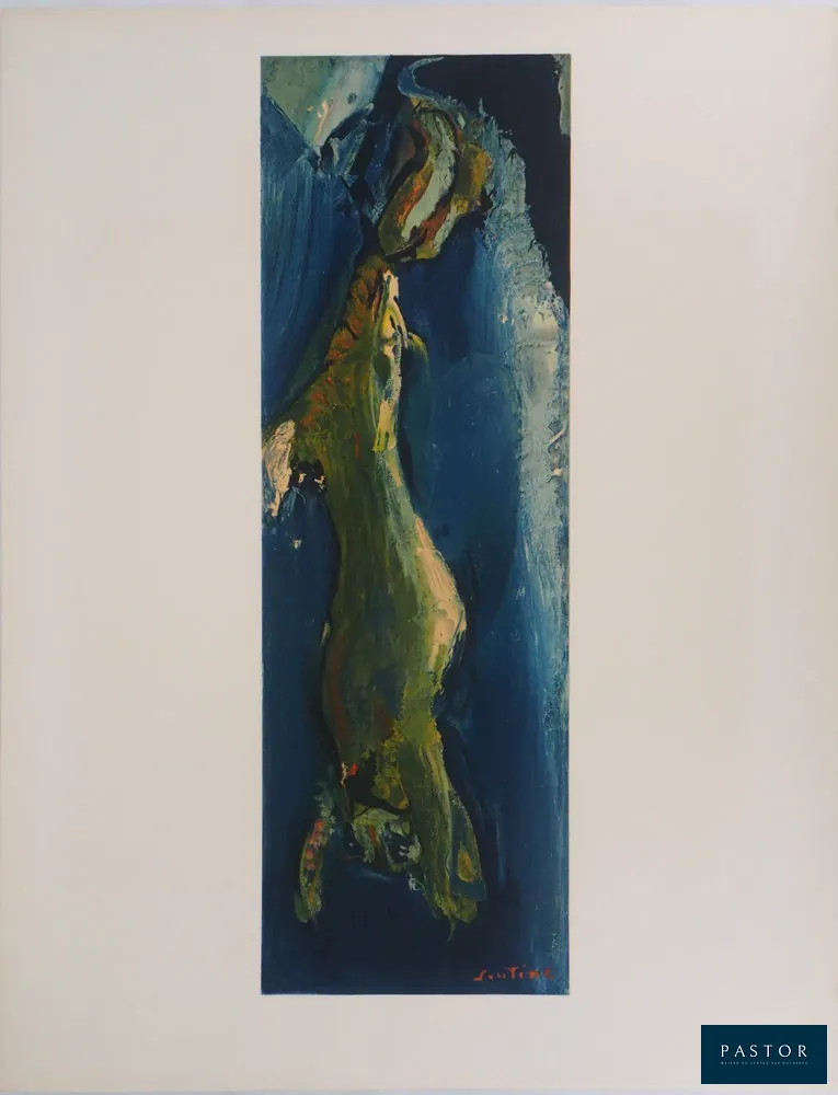 Chaïm Soutine
Lièvre pendu

Lithographie d'après une peinture
Imprimée dans les ateliers Mourlot (c. 1965)
Signée dans la planche
Sur vélin Arches 65 x 50 cm

Excellent état


Expédition obligatoire, jusqu'à 5 Lithographies dans votre colis pour 14,76€ TTC en France Métropolitaine, et 29,64€ TTC pour l'Europe