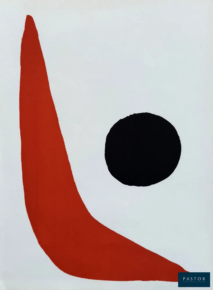 Alexander CALDER
Composition rouge et noire

Lithographie en couleurs, 1965
Non signée
Sur papier format 32 x 23 cm
Très bon état

Édité en 1965 par le Musée national d'art moderne, Paris


Expédition obligatoire, jusqu'à 5 Lithographies dans votre colis pour 14,76€ TTC en France Métropolitaine, et 29,64€ TTC pour l'Europe