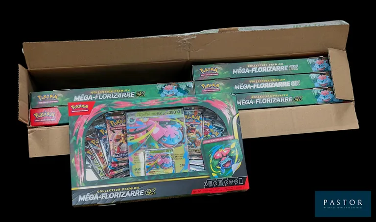 Case de 6 coffrets Pokémon : Collection Premium Méga-Florizarre ex. 
Case ouverte mais complète.
En français. - TVA Récupérable