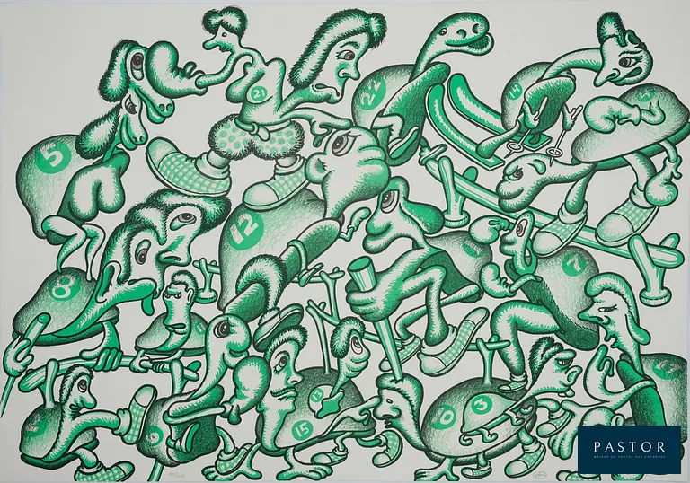 Peter SAUL (1934)
Les athlètes des JO

Lithographie originale en couleurs
Signée au crayon
Edition limitée à 250 exemplaires
Sur vélin 90 x 63 cm

Excellent état

INFORMATION : Lithographie éditée à l'occasion des Jeux Olympiques de Barcelone (Espagne) en 1992


Expédition obligatoire, jusqu'à 5 Lithographies dans votre colis pour 14,76€ TTC en France Métropolitaine, et 29,64€ TTC pour l'Europe