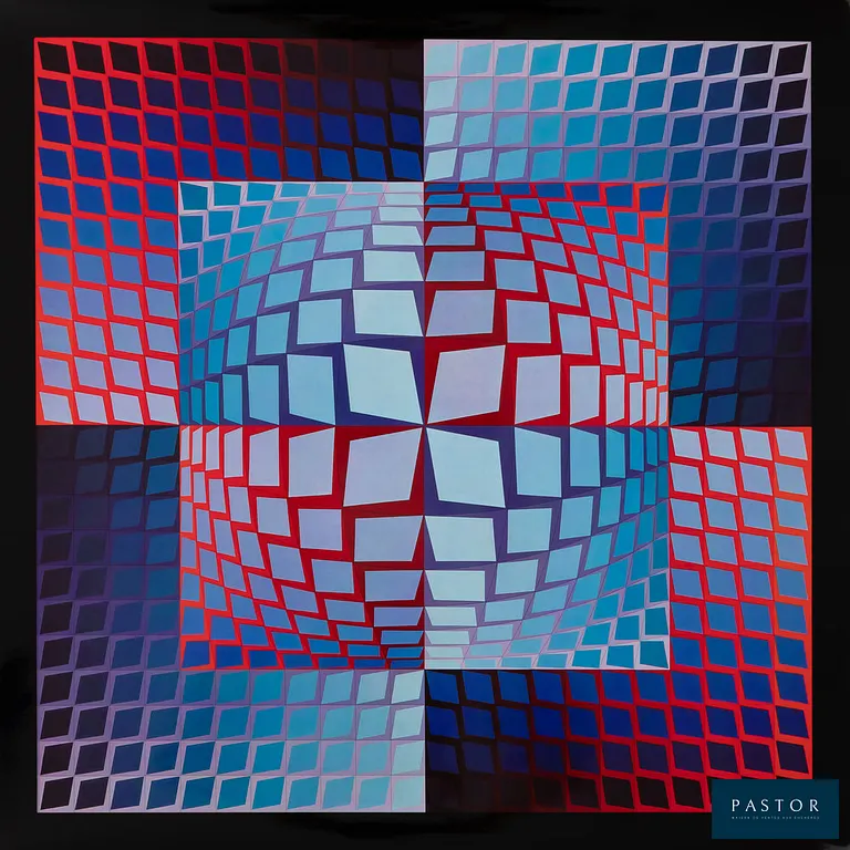Victor VASARELY (1906-1997)
QUASAR-ZETT

Estampe offset d'après une oeuvre de l'artiste
Sur papier épais 41 x 41 cm
Editée par les Editions du Griffon en 1972

Excellent état

REFERENCES : Authentifiée et titrée au dos de l'oeuvre


Expédition obligatoire, jusqu'à 5 Lithographies dans votre colis pour 14,76€ TTC en France Métropolitaine, et 29,64€ TTC pour l'Europe