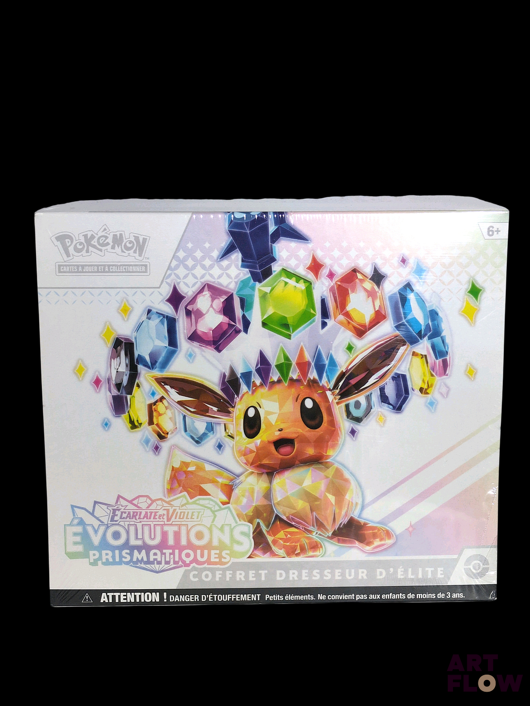 Coffret Pokémon Elite Trainer Box (ETB) Série du bloc Écarlate et Violet : Évolutions Prismatique (EV8.5) En français Scellée : défaut de scellage (voir photos)