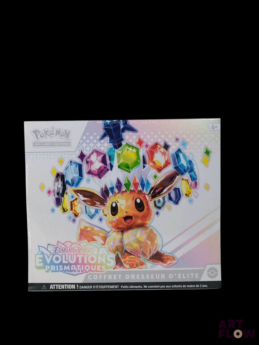Coffret Pokémon scellé : Elite Trainer Box (ETB). Série du bloc Écarlate&Violet : Évolutions Prismatiques (EV 8.5). En français. Défauts de scellage (voir photos)