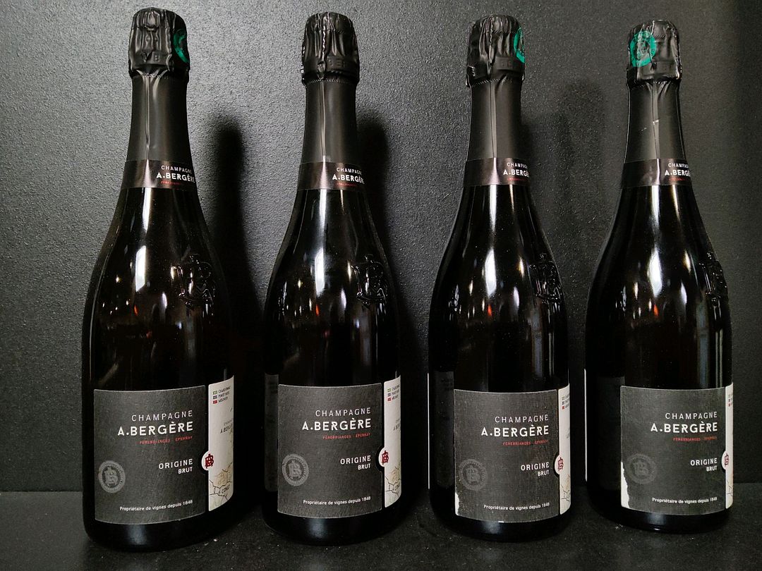 4 bouteilles de champagne A.Bergère Origine Brut