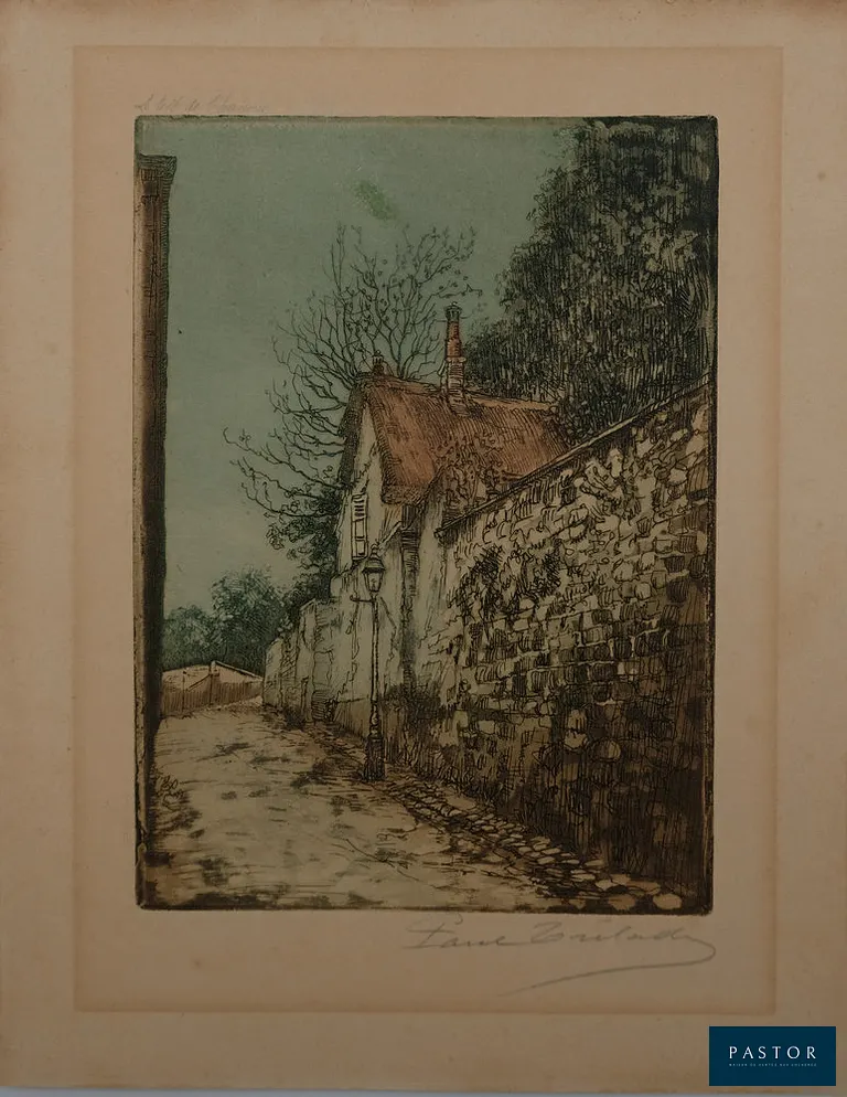 Gen PAUL (Paul TRELADE) (1895-1975)
  Le toit de chaume
  
  Gravure originale à l'aquatinte
  Signée au crayon
  Sur Vélin 23 x 29 cm
  
  Très bon état, marges jaunies
  
  INFORMATION : Gen PAUL a peint ses premières oeuvres entre 1919 et 1924 sous le pseudonyme de Paul TRELADE.


Expédition obligatoire, jusqu'à 5 Lithographies dans votre colis pour 14,76€ TTC en France Métropolitaine, et 29,64€ TTC pour l'Europe
