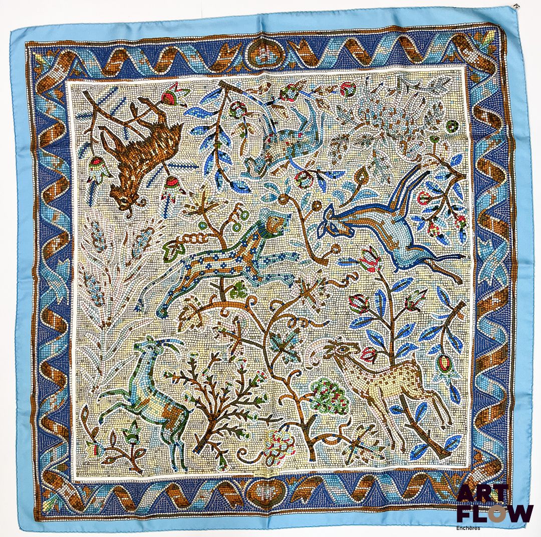HERMÈS Modèle "Pavement" Carré en twill de soie d'après Maurice TRANCHANT 90 x 90 cm