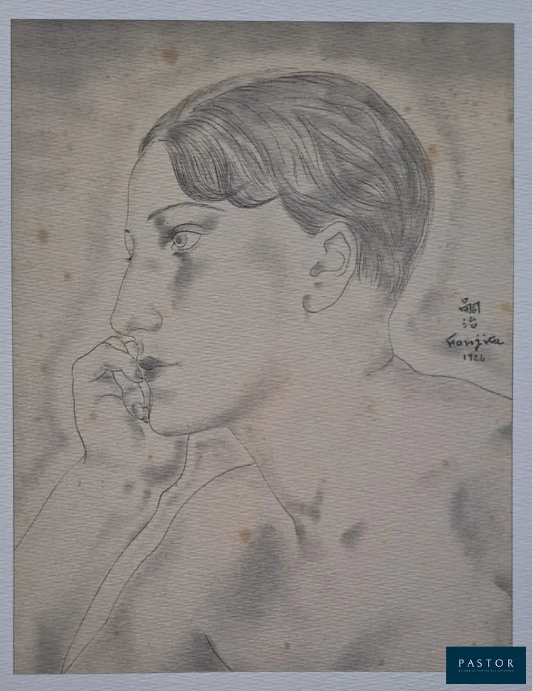 Léonard Foujita (d'après) (1886-1968)
Portrait de femme

Impression d'art sur papier épais
Signée et datée dans la planche
Tirage issu d'un portfolio n°726 (catalogue de Sylvie Buisson), édition limitée
Editions John Sayegh, 1989
Dimensions feuille : 27 x 24 cm environ
Très bon état


Expédition obligatoire, jusqu'à 5 Lithographies dans votre colis pour 14,76€ TTC en France Métropolitaine, et 29,64€ TTC pour l'Europe