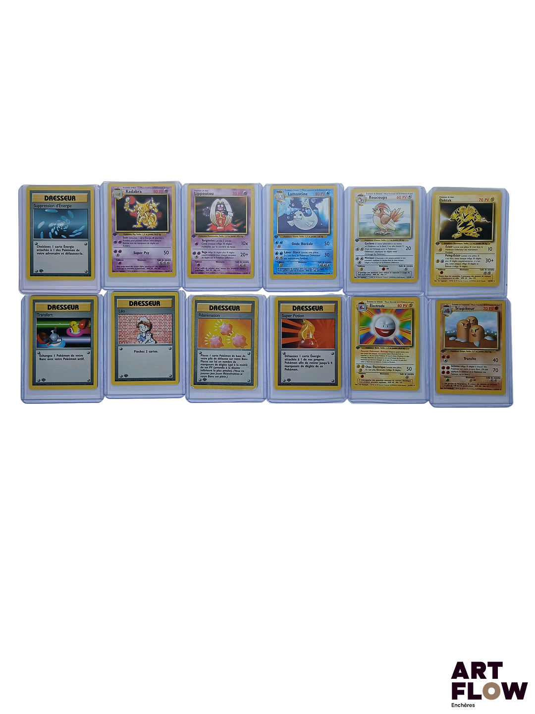 Ensemble de 11 cartes Pokémon. Communes, peu communes, rares. Set de base édition 1 En français.