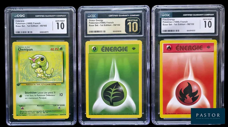 Réunion de 3 cartes Pokémon gradées - CGC 10.
- Chenipan 45/102
- Énergie verte 99/102
- Énergie rouge 98/102
Série du bloc Wizards : Set de Base Édition 1.
En français.