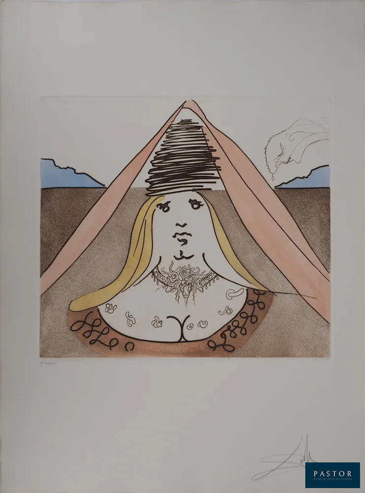 Salvador DALI (1904-1989)
Don Quichotte, la Dulcinée, 1980

Gravure originale à l'aquatinte
Signée au crayon
Numérotée / 125 exemplaires
Sur vélin Arches 76 x 56.5 cm
Authentifiée par le cachet sec de l'éditeur Dalart

REFERENCES :
- Catalogue raisonné Field #80-1 B
- Catalogue raisonné Michler et Lopsinger #941
Cette gravure fait partie de la série Historia de Don Quijote de la Mancha, éditée par Levine et Levine / Dalart et imprimée dans les ateliers Porter Wiener (New-York).

Excellent état


Expédition obligatoire, jusqu'à 5 Lithographies dans votre colis pour 14,76€ TTC en France Métropolitaine, et 29,64€ TTC pour l'Europe