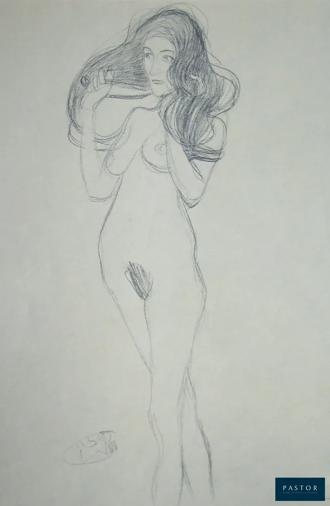 Gustav KLIMT (d'après) (1862 -1918) 
Dessin érotique, 1979

Lithographie offset en couleurs sur papier d'art épais. Signé dans la plaque d'impression avec la signature ovale de Klimt en bas à gauche. Publié et imprimé en 1979 d'après le dessin original de 1902 par les éditions DuMont Verlag en collaboration avec la Galerie Welz de Salzbourg, en Autriche. Dimensions de l'image : 35,0 x 23,0 cm Format du papier : 41,0 x 30,5 cm L'article est en très bon état.


Expédition obligatoire, jusqu'à 5 Lithographies dans votre colis pour 14,76€ TTC en France Métropolitaine, et 29,64€ TTC pour l'Europe