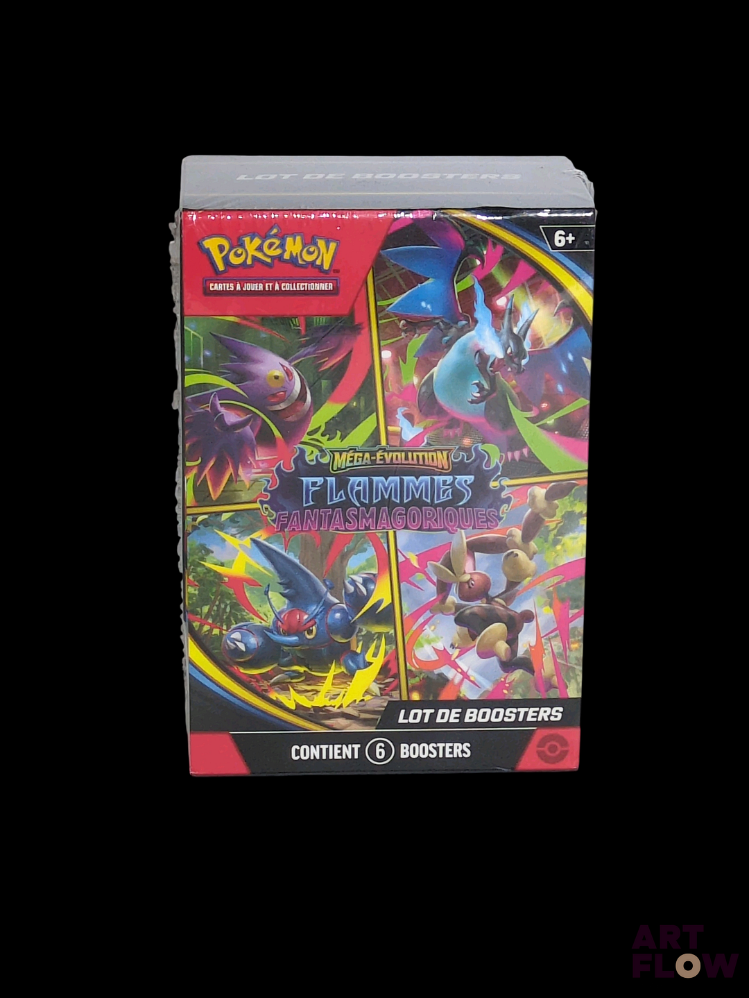 Bundle Pokemon scellée : lot de 6 boosters Série du bloc Mega Evolution : Flammes fantasmagoriques (ME02) En français