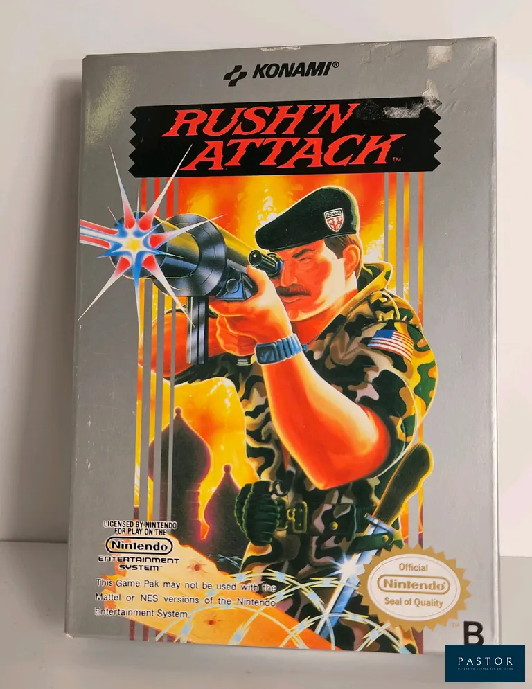 NINTENDO - NES. Jeu : Rush'n Attack. Complet avec boite, notice, cale et cartouche. Version EEC ( Europe). BE. Sortie : 1988. Action