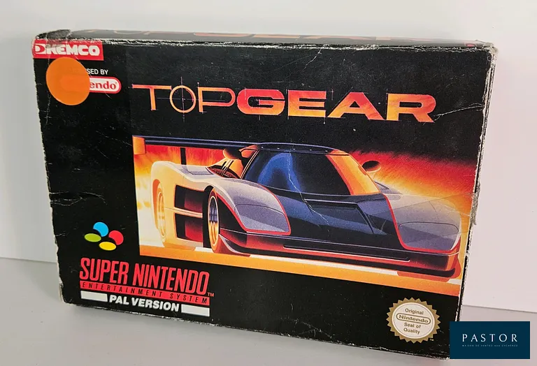 NINTENDO - SUPER NES - Jeu : Top Gear. Complet avec boite, notice, cartouche, cale. SNSP SCN. Sortie : 1992