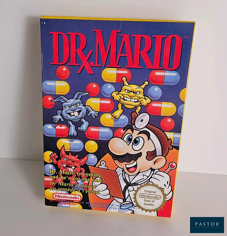 NINTENDO - NES. Jeu : Dr Mario. Complet avec boite, notice et cartouche. Superbe Etat. Version PAL FRA. Sortie : 1991. Reflexion
