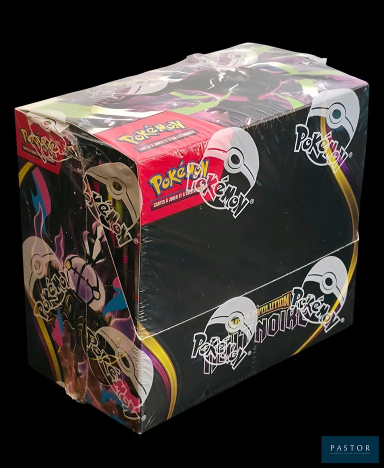 Coffret Pokémon scellé : Display (36 boosters).
Série du bloc Méga-Évolution : Nuit Noire (ME05).
En français.