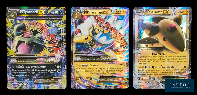 Réunion de 6 cartes Pokémon de la série du bloc  XY : Origines Antiques - EX. 
Cartes en état global Excellent, en français.