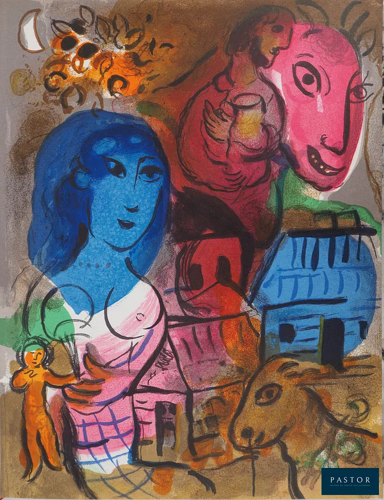 Marc CHAGALL (1887-1985)
Intimité

Lithographie originale en couleurs
Sur papier épais 24 x 31 cm
Imprimée dans les Ateliers Mourlot (Paris, France) en 1969

Excellent état

REFERENCES : Catalogue raisonné Mourlot #572, Cramer #80


Expédition obligatoire, jusqu'à 5 Lithographies dans votre colis pour 14,76€ TTC en France Métropolitaine, et 29,64€ TTC pour l'Europe
