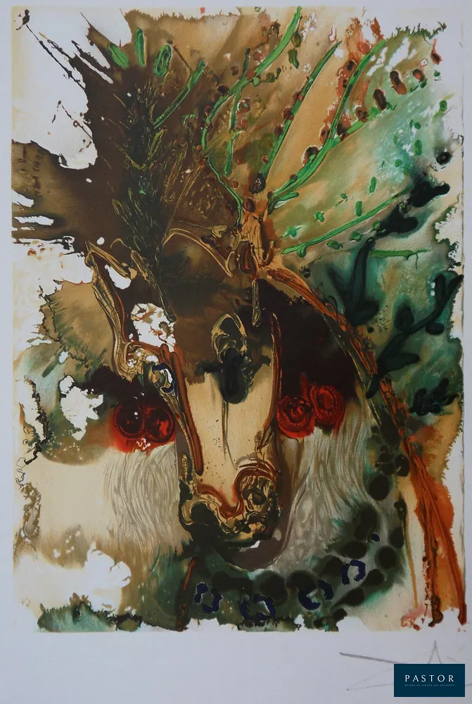 Salvador DALI (1904-1989)
Bucéphale

Lithographie en couleurs
Signée dans la planche
Sur Vélin d'Arches 36 x 56 cm
Authentifiée par le cachet sec de l'éditeur

Excellent état

INFORMATION : Fait partie de la série Les Chevaux Daliniens éditée par Armand et Georges Israël, réalisée du vivant de Dali avec son autorisation en 1983


Expédition obligatoire, jusqu'à 5 Lithographies dans votre colis pour 14,76€ TTC en France Métropolitaine, et 29,64€ TTC pour l'Europe