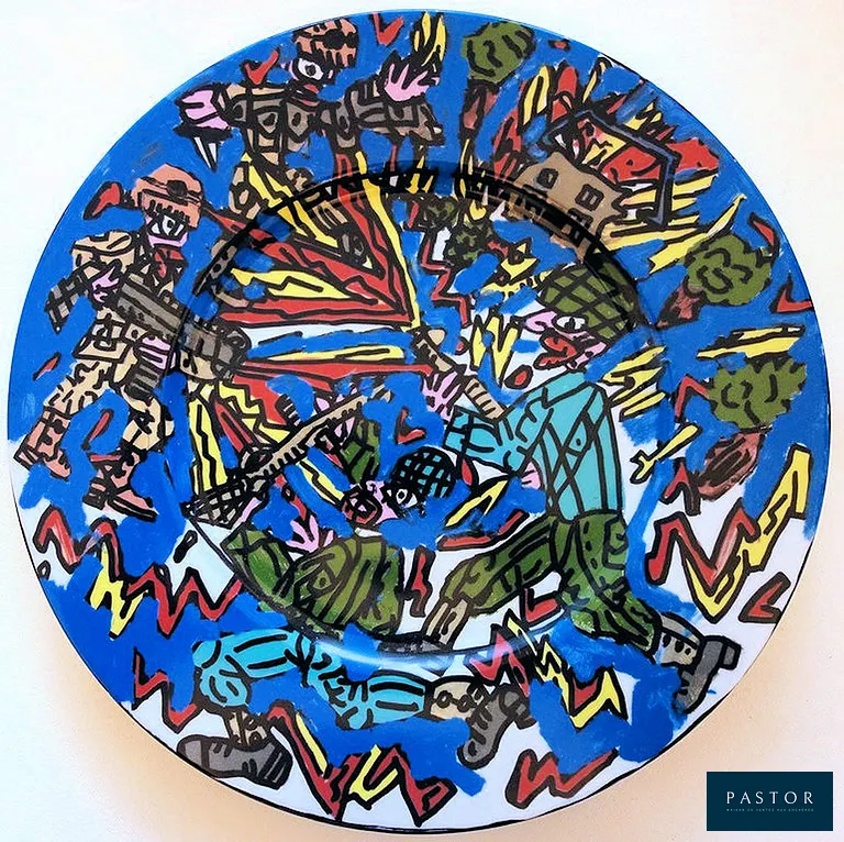 Robert COMBAS (1957-)
Feu les Soldats

Sérigraphie sur Porcelaine de Limoges
32 cm de diamètre
Signée au dos
D'un tirage limité à 120 exemplaires numérotés
Edition Galerie Lefor-Openo vers 2010

Excellent état


Expédition obligatoire, jusqu'à 5 Lithographies dans votre colis pour 14,76€ TTC en France Métropolitaine, et 29,64€ TTC pour l'Europe