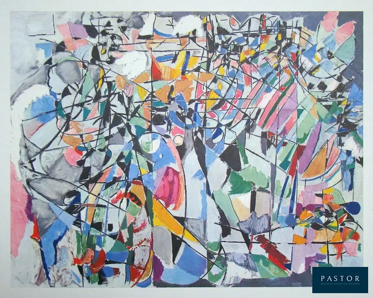 André LANSKOY (1902 - 1976)
Nostalgie vaincue, 1960

Héliogravure en couleurs sur papier vergé épais.
Signé dans la plaque d'impression, en bas à droite.
Publié en 1960 par les éditions Peintres d'Aujourd'hui,
éditeur Fernand Hazan à Paris, France.
Imprimé d'après la peinture originale de 1957 par l'Atelier Clichés Union à Paris, France.
édition limitée.

Dimensions de l'image : 19,3 x 24,7 cm
Format du papier : 27,3 x 35,3 cm

L'article est en très bon état.


Expédition obligatoire, jusqu'à 5 Lithographies dans votre colis pour 14,76€ TTC en France Métropolitaine, et 29,64€ TTC pour l'Europe