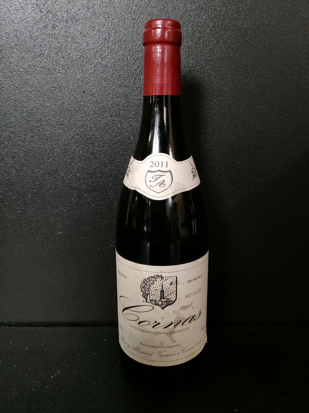 Bouteille de vin rouge Thierry Allemand Cornas Reynard 2011
