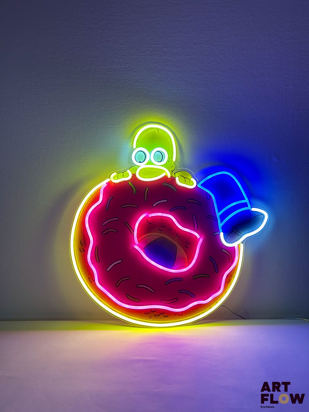 Enseigne lumineuse Les Simpson Dimensions : 61 x 60 cm Fonctionnelle