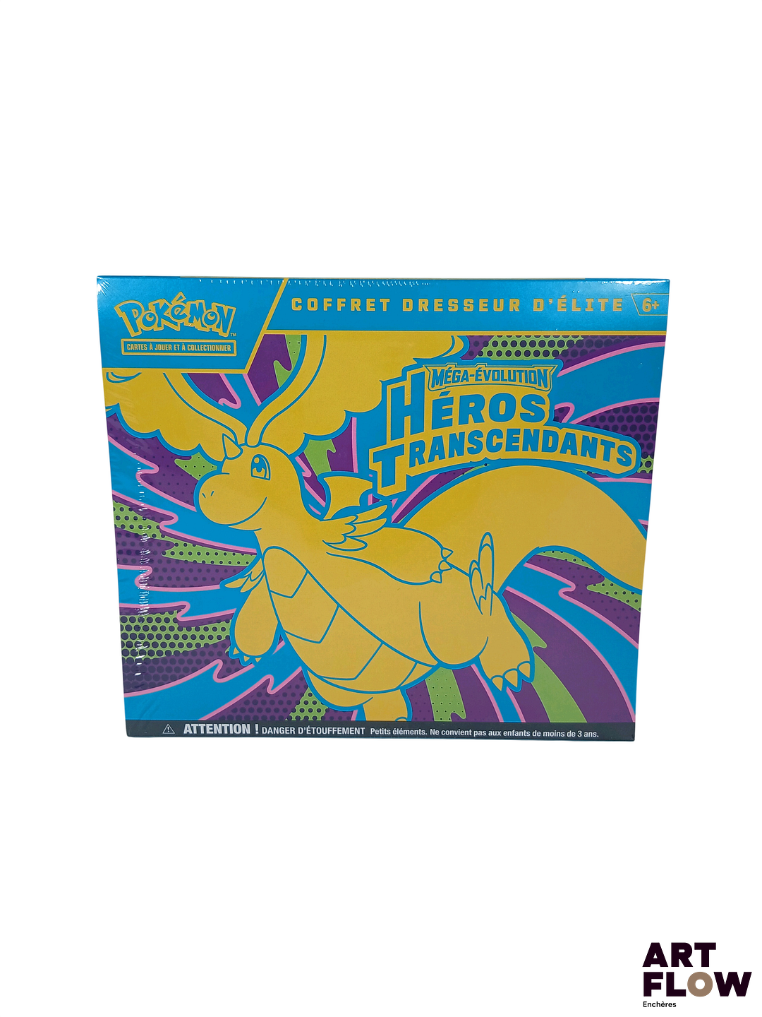 Coffret Pokémon - Elite Trainer Box (ETB) Série du bloc Méga-Evolution : Héros transcendants (ME2.5) Scellé et en Français - légers trous dans le scellage au dos (voir photos)
