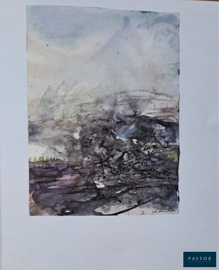 Zao Wou Ki (1921-2013)
Illuminations , 1996

Héliogravure, sur vélin pur fil Johannot
issue de l'ouvrage éponyme écrit par Arthur Rimbaud
d'après une aquarelle de Zao Wou Ki
Signée dans la planche
Dimensions feuille: 25 x 21 cm environ
Tirage limité
Très bon état

de la série d'aquarelles répertoriées au catalogue raisonné de l artiste : Agerup 174 à 181


Expédition obligatoire, jusqu'à 5 Lithographies dans votre colis pour 14,76€ TTC en France Métropolitaine, et 29,64€ TTC pour l'Europe