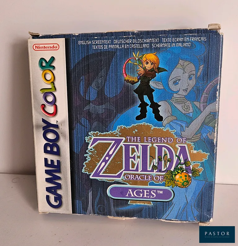 NINTENDO - GAMEBOY COLOR. Jeu : The Legend of Zelda Oracle of Ages. Complet avec boite, notice et cartouche. Version PAL EUR. Sortie : 2001.  Aventure