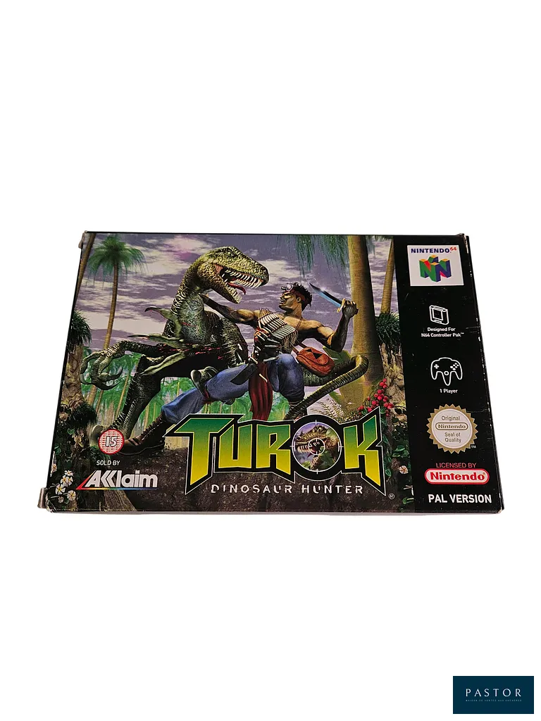 NINTENDO - N64 - Jeu : Turok Dinosaur Hunter. Complet avec boite, notice, cale. Version PAL EUR. Sortie : 1997